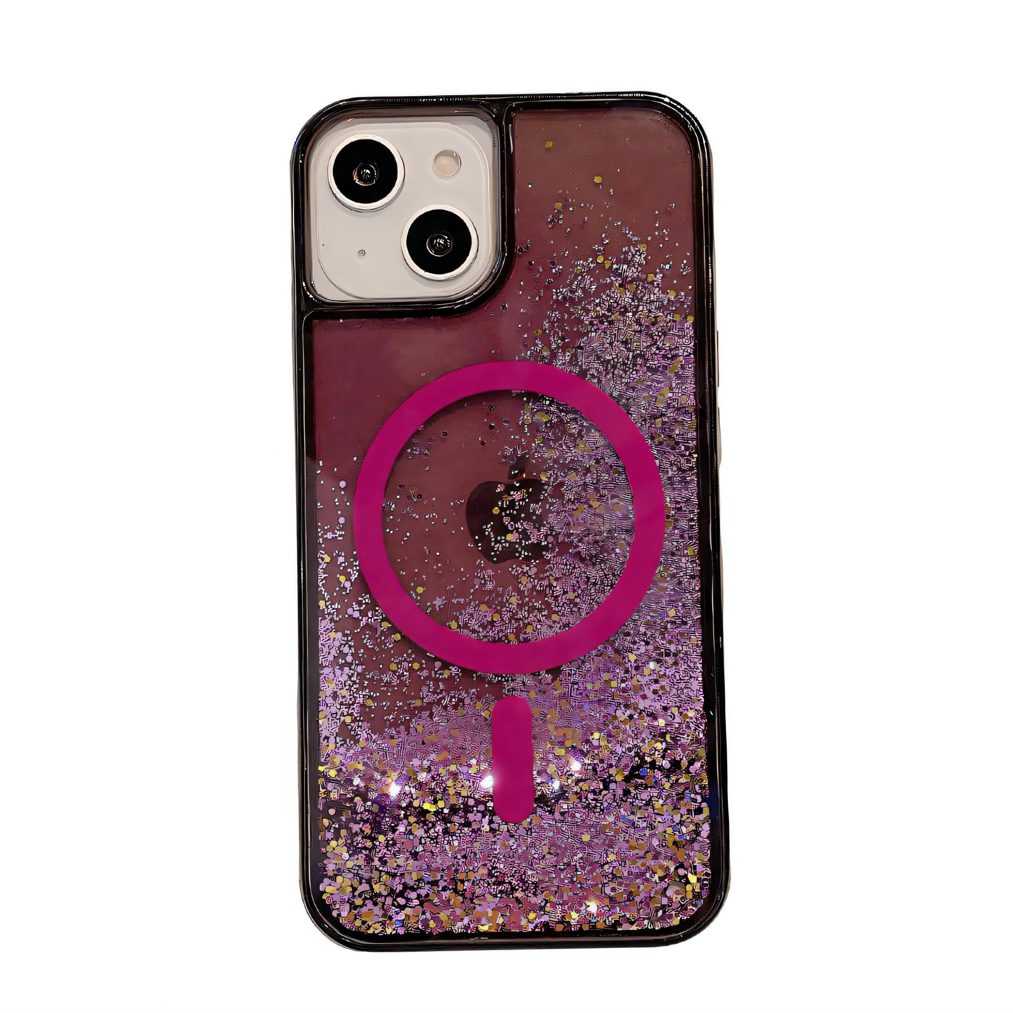 YAOZOCASE for iPhone Case,[Compatible with MagSafe] Luxury Bling Sparkle Flowing Glitter Liquid Sand Clear Soft TPU Phone Case (Purple,iPhone 13)