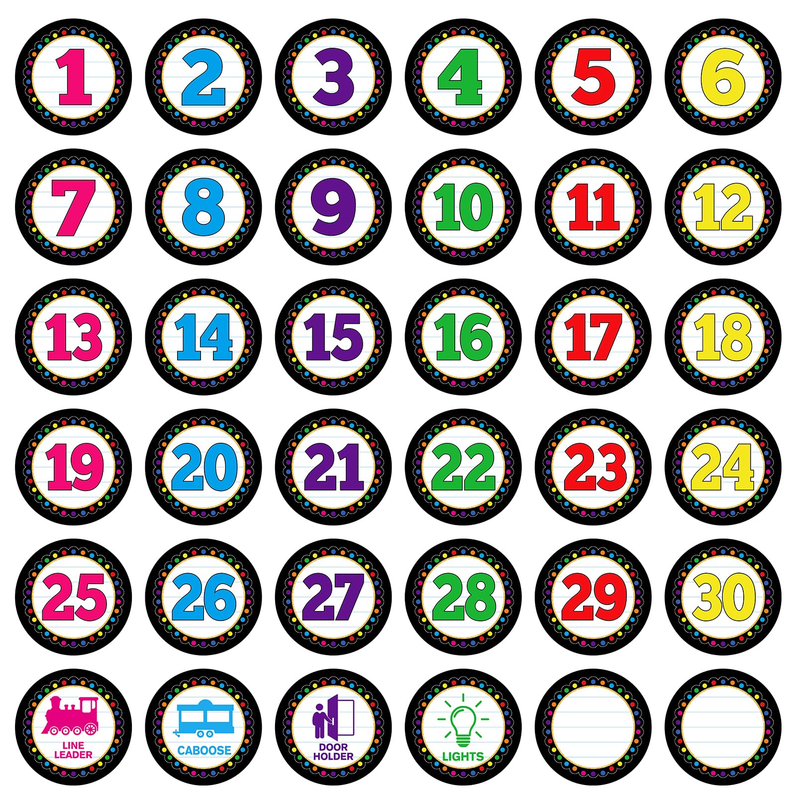 Buy FaCraft Watercolor Dots Number Spot Markers Stickers Line Up Spots for Classroom Floor
