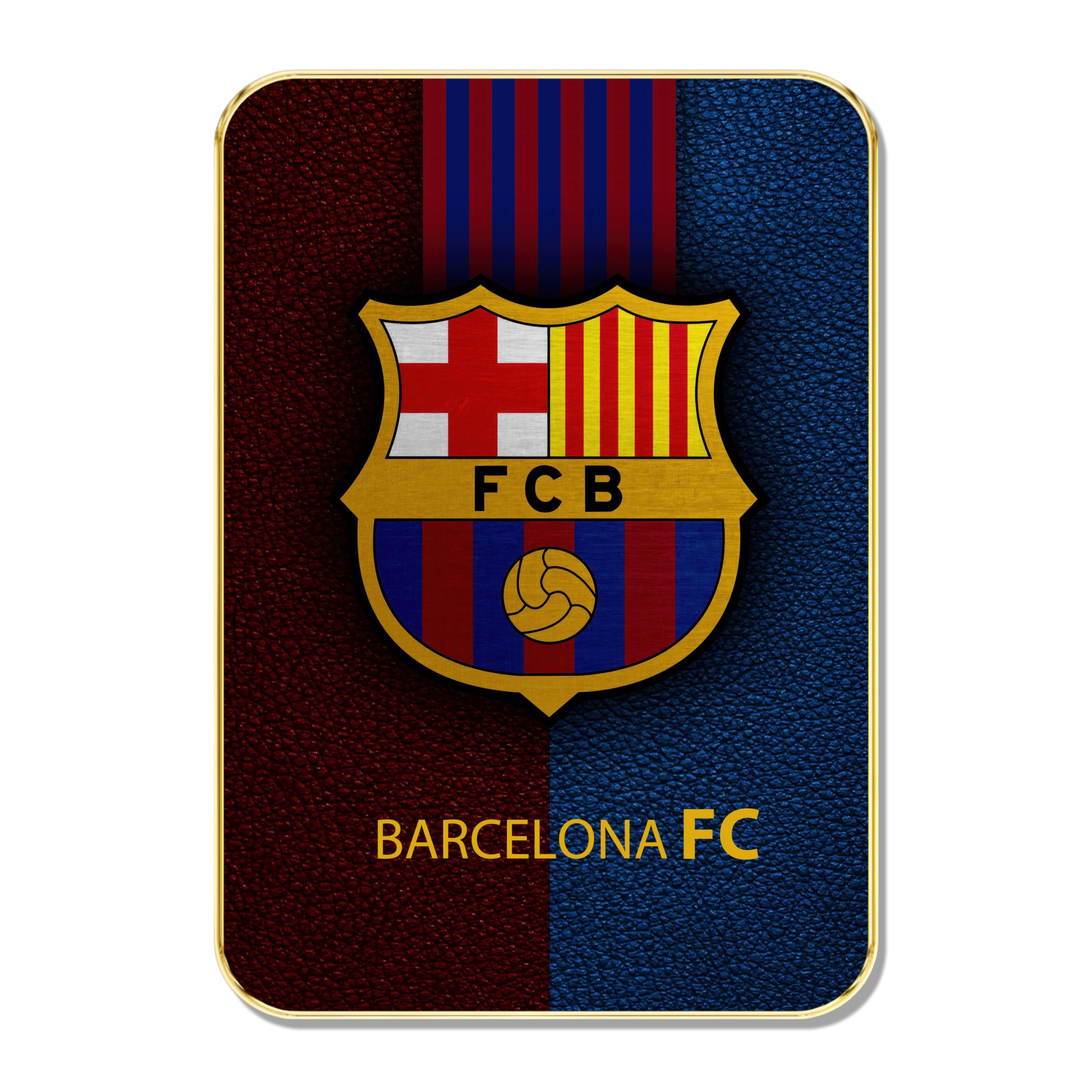 SAF Golden Framed Barcelona FC Wall Art – Premium Leather-Texture