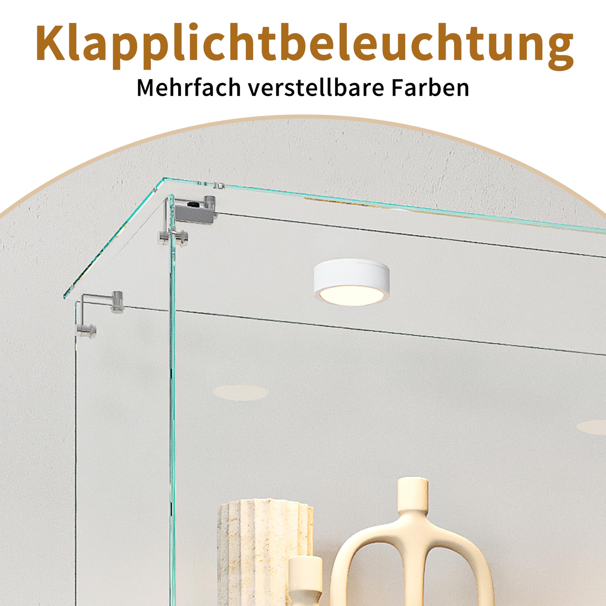 BRILVERDE Vitrina de cristal LED, mueble expositor de 5 estantes y puerta con cerradura, vitrina para colecciones, libros, modelos, botellas, salón y oficina (negro, 186 x 78 x 34 cm)