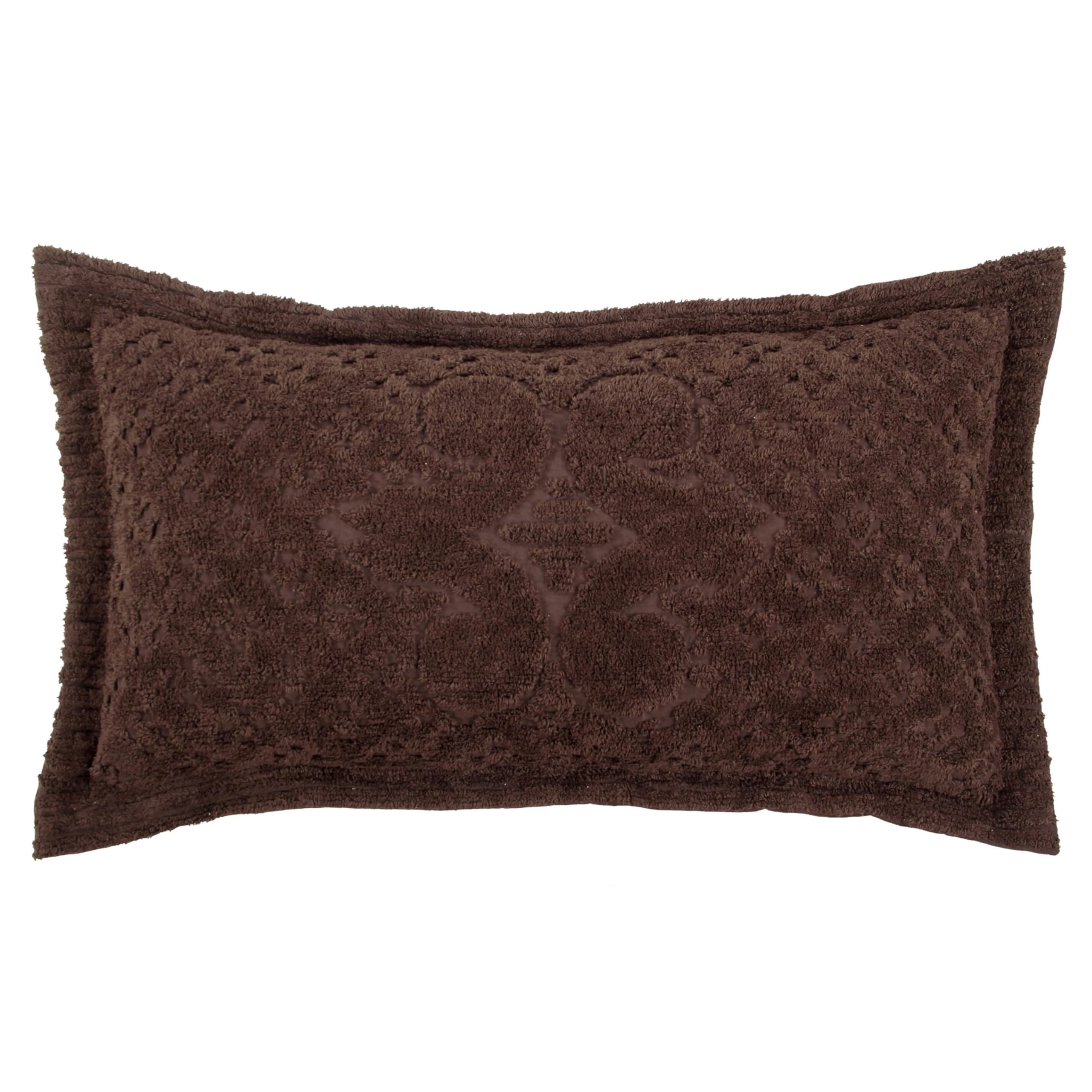 Better Trends Chocolate King Sham 100% Cotton Chenille Bedspread Sham, Soft and Cozy Tufted Tumble Dry (20x36 King Sham) Ashton Collection