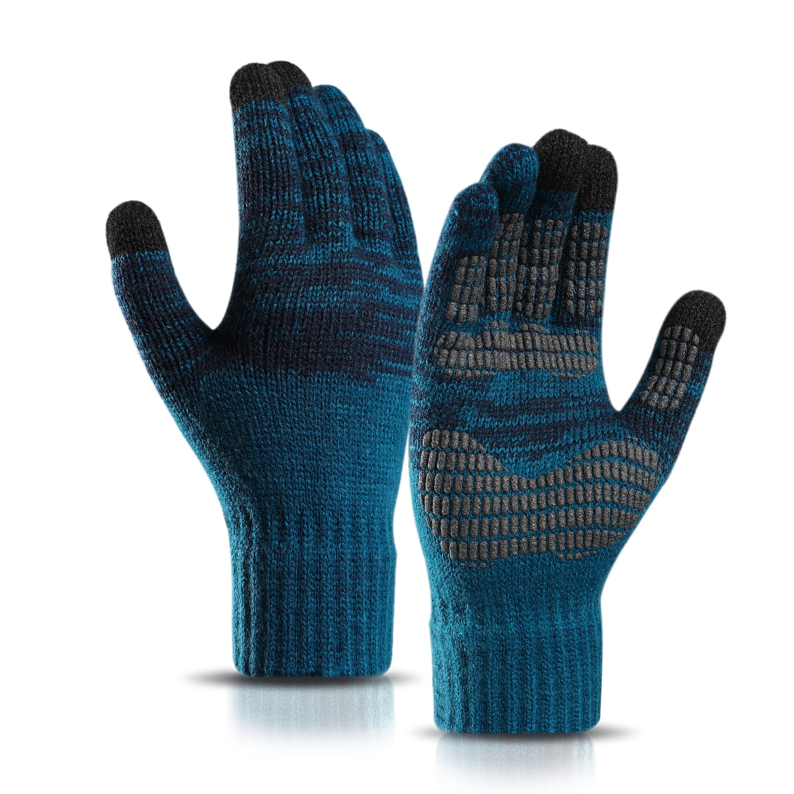 Gants Tricotés Polaire Gants Tricotés TAGVO Lot 2 Paires - Chauds Polaire - Écran Tactile - Noir Et Blanc Gants Tricotés Femme
