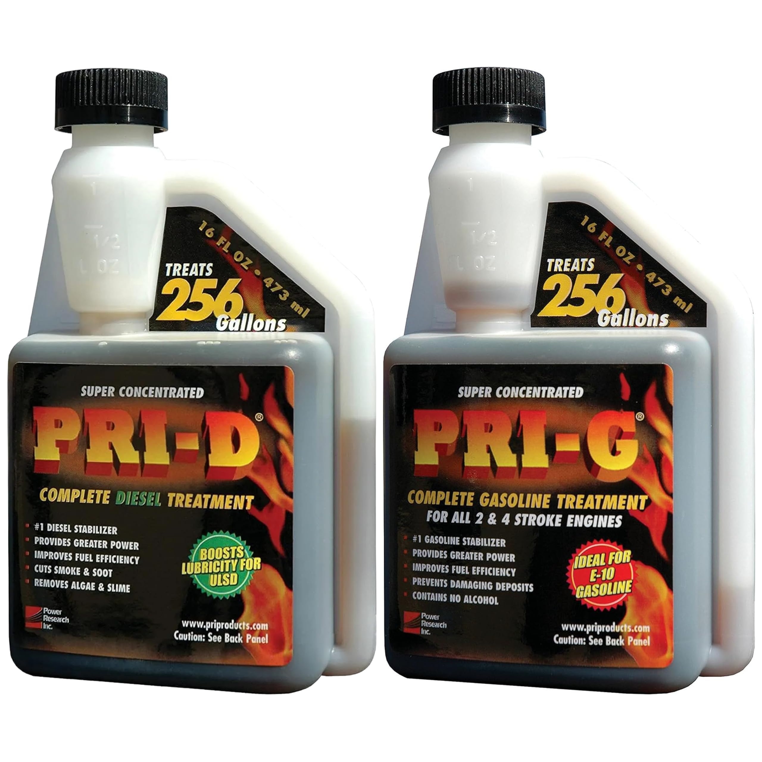 PRI-G & PRI-D Fuel Treatment Combo 16 oz Each – Gasoline & Diesel Fuel Stabilizer, Complete Fuel System Protection, Ethanol Defense & Long-Term Storage Formula for Engines & Equipment