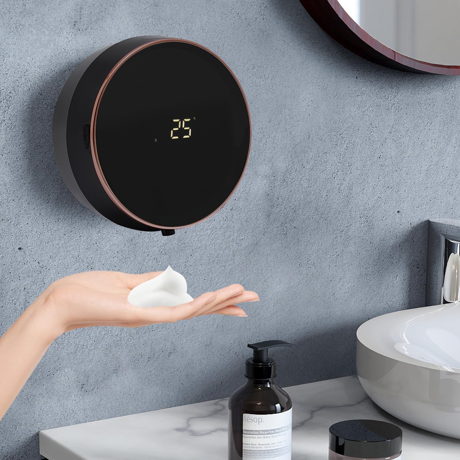 Dispenser di sapone automatico da parete con sensore No Touch Dispenser di sapone automatico elettrico in plastica dispenser di sapone cucina ufficio