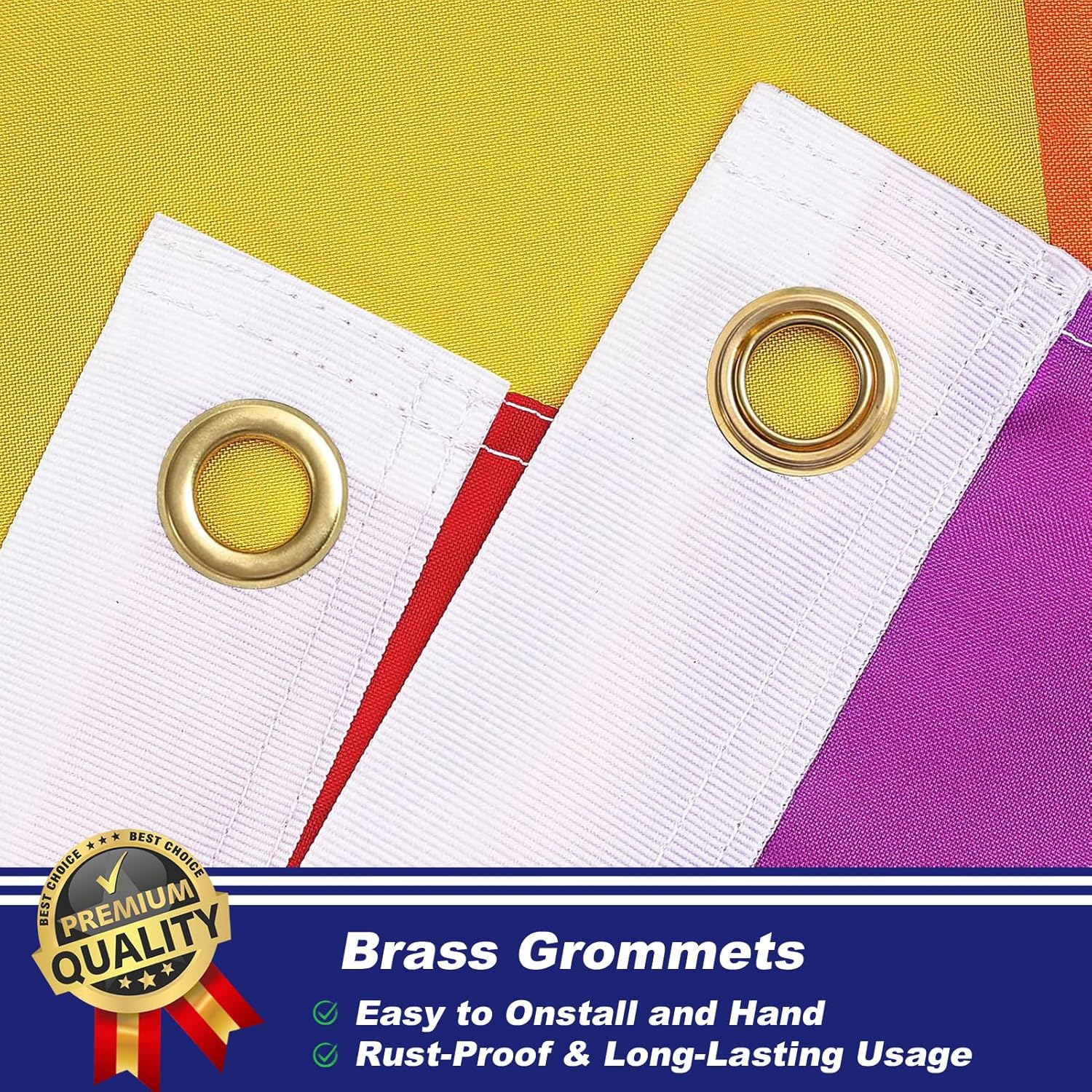 Pride Flag Outdoor 3x5 Double Sided 3-PLY Heavy Duty LGBTQ Flag Lesbian Gay Bisexual Transgender Pride Rainbow Flags Banners with Brass Grommets for Indoor Outdoor Decorations - Image 5