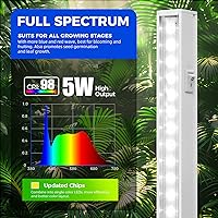 Vista 4 de Barrina T5 Grow Lights for Indoor Plants, 5000K Full Spectrum, 1FT LED Growing Lamp, Plant Light Strip, for Seed Starting, Vegetables, Plug and White