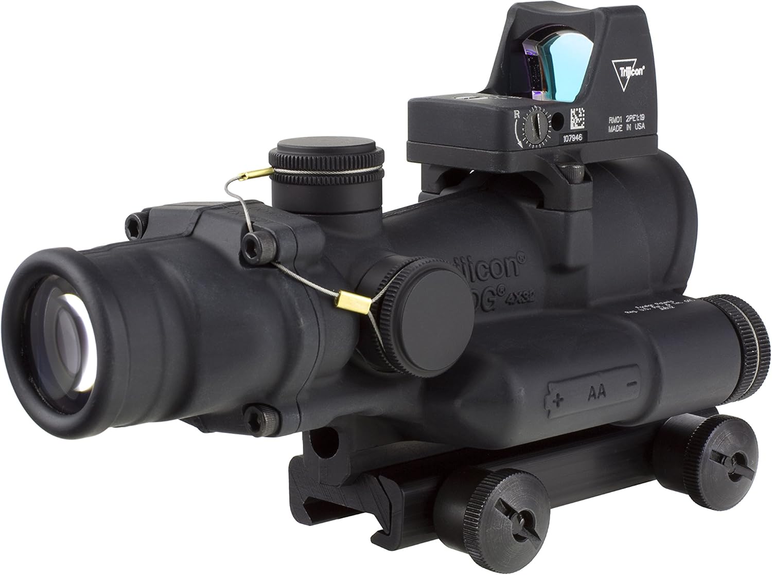 Trijicon 4x32mm ACOG Red LED Illuminated .223 Crosshair Reticle TA51 Mount Red Dot Sight Black Optics
