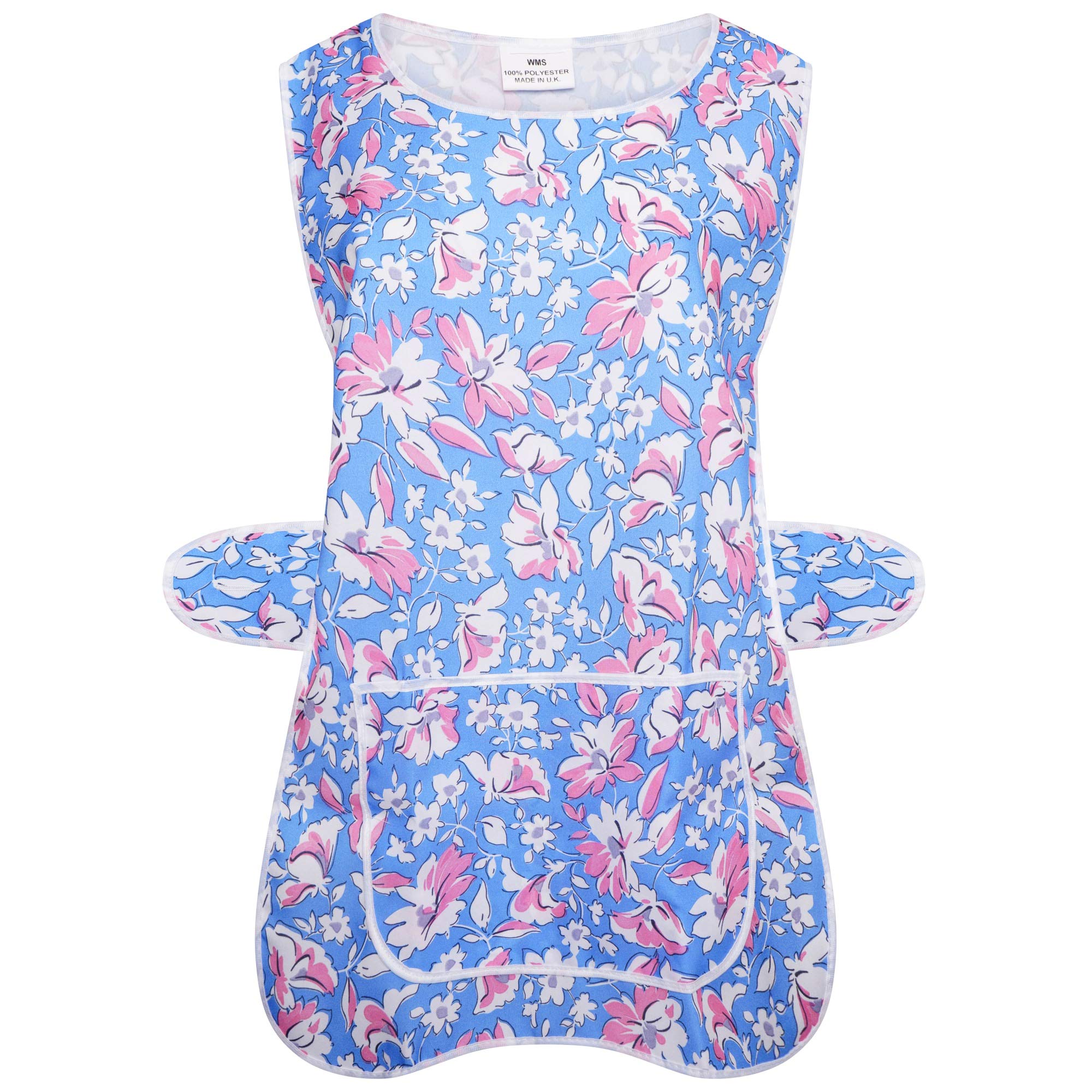 Ace Online Ladies Womens Tabard Floral Home Work Tabards Overall Kitchen Cleaning Apron One Big Pocket (Royal Blue, XL)