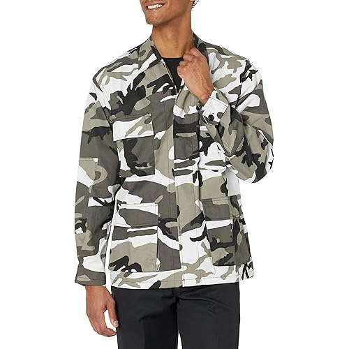 BACKBONE Mens Army Military Battle Dress Uniform BDU Shirt Camo Top Jacket