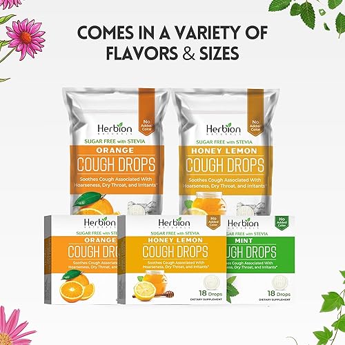 Miniatura 8 de HERBION Naturals - Gotas para la tos con sabor a naranja, sin azúcar con stevia, alivia la tos, para adultos y niños mayores de 6 años, paquete de 5