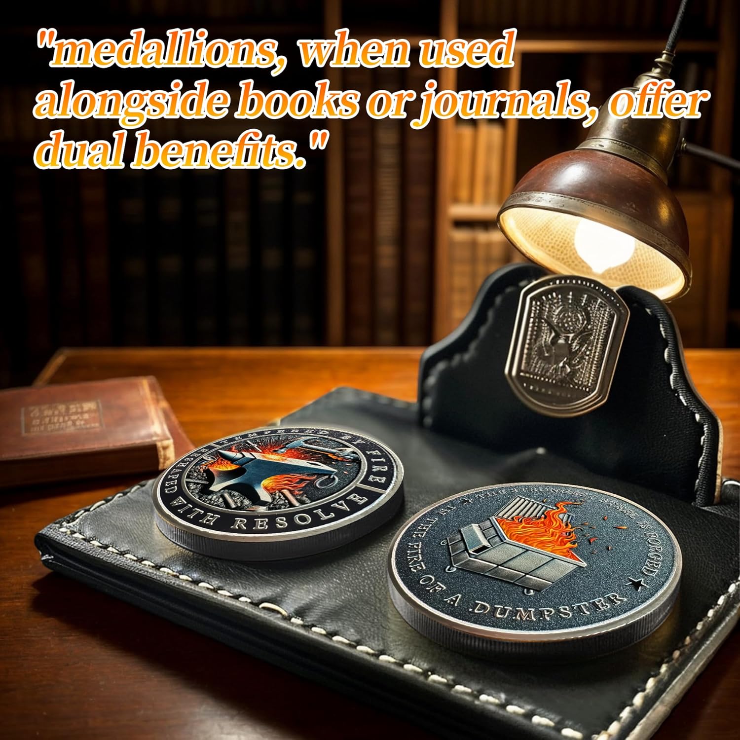 Dumpster Fire Challenge Coin - Funny Desk Accessories for Work - Emotional Support Pocket Token Gift - Hilarious Coin Office Gift - Employee Appreciation Medal (silver-01)