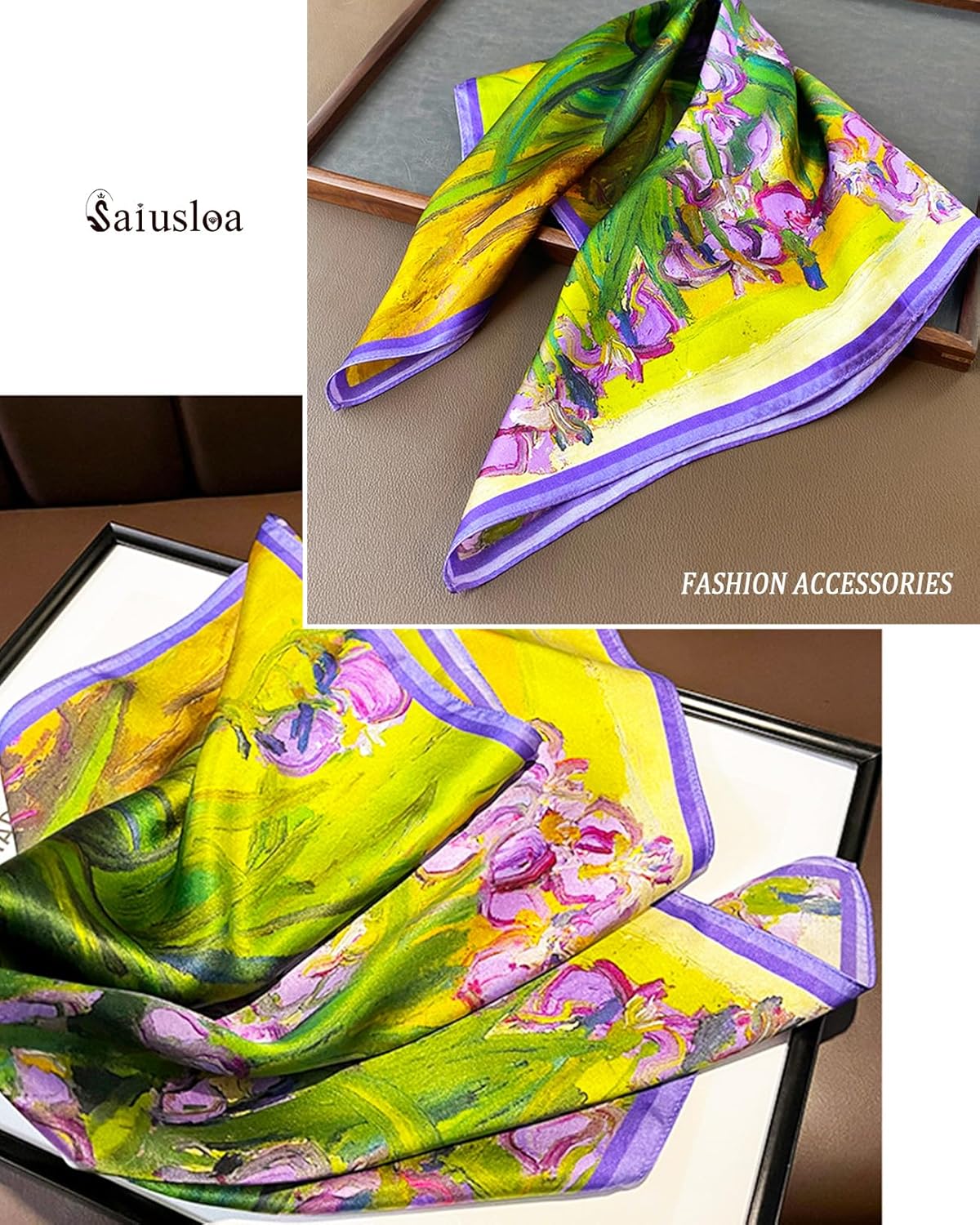 Neck Scarf For Womens Silky Head Scarves Hair Bandanas Square Scarf Fashion Accessories lightweight - Image 5