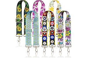6 Pieces Flower Embroidered Purse Strap Colorful Replacement Crossbody Straps for Handbags Purses (Length Adjustable)