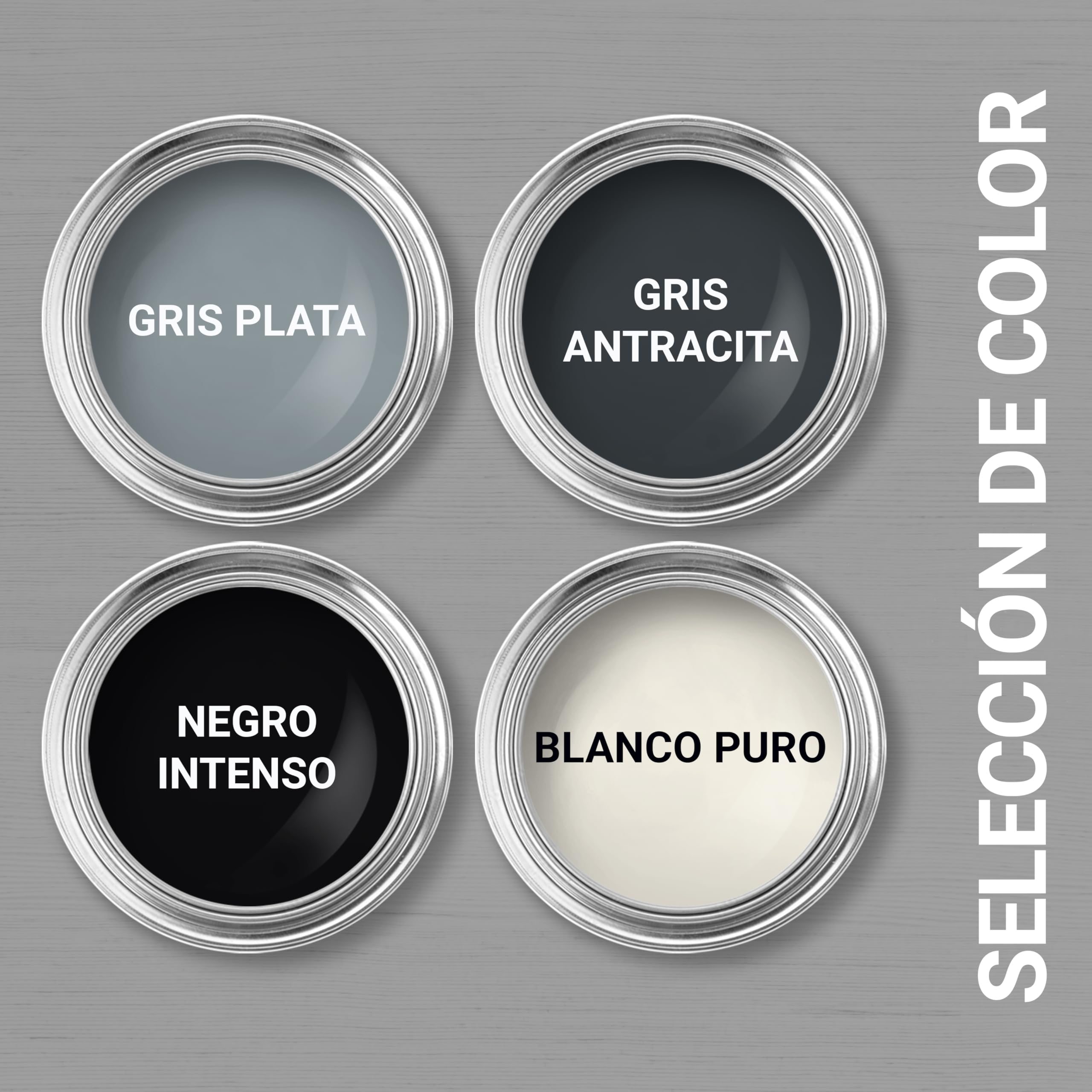 WO-WE Pintura protectora de metales avanzada 4 en 1 MATE resistente a la corrosión para superficies metálicas MATE W909 Negro intenso - 2.5L