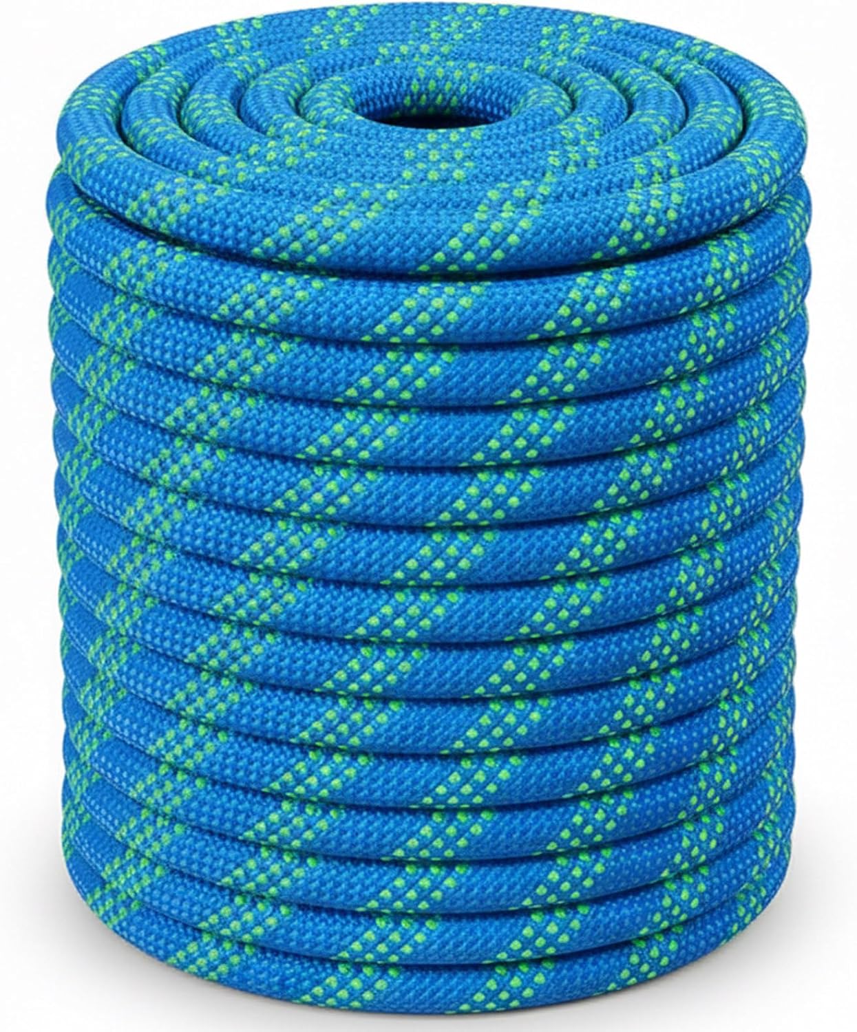 Double Braided Arborist Rope - 1/2 Inch x 200 Feet Polyester Rope - High Strength Climbing Rope for Tree Work, Halyard, Sailing(Blue/Green)