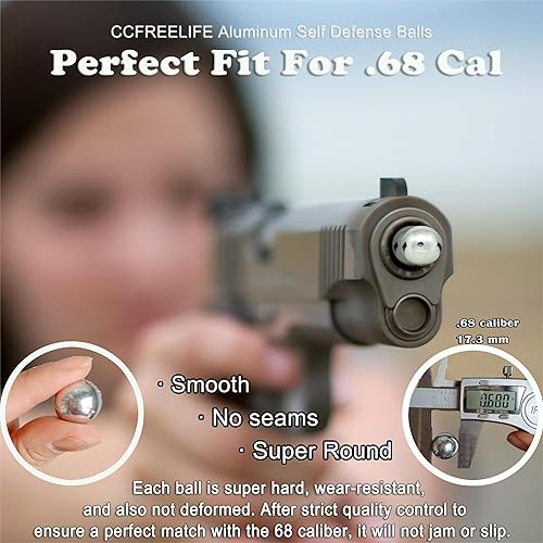 Miniatura 2 de . 68 bolas de aluminio Cal de autodefensa, aptas para SDLE T4E HDS HDR con potencia máxima para entrenamiento y práctica de objetivos (0.26 oz)