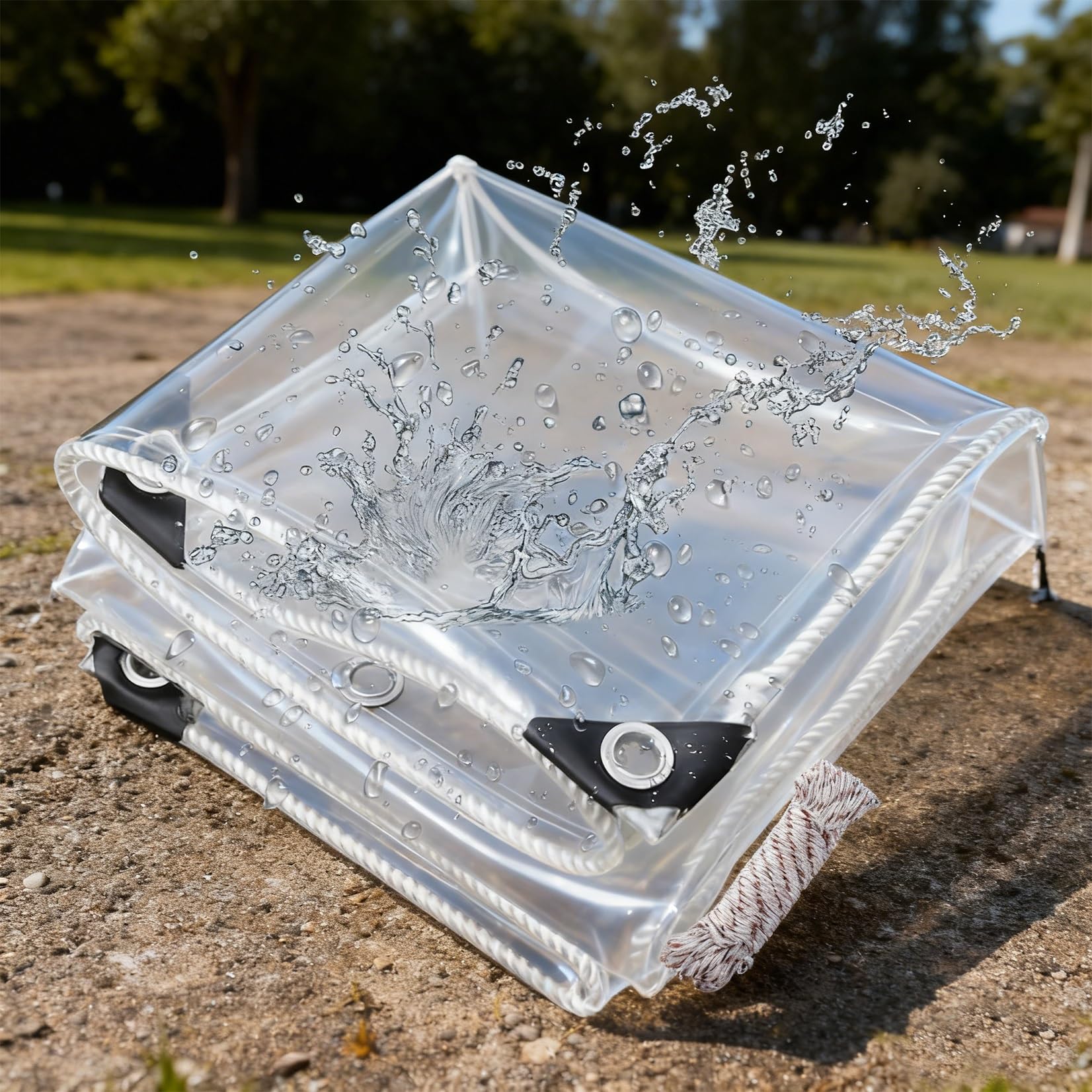 Lona transparente de terraza para proteger muebles y camping de lluvia