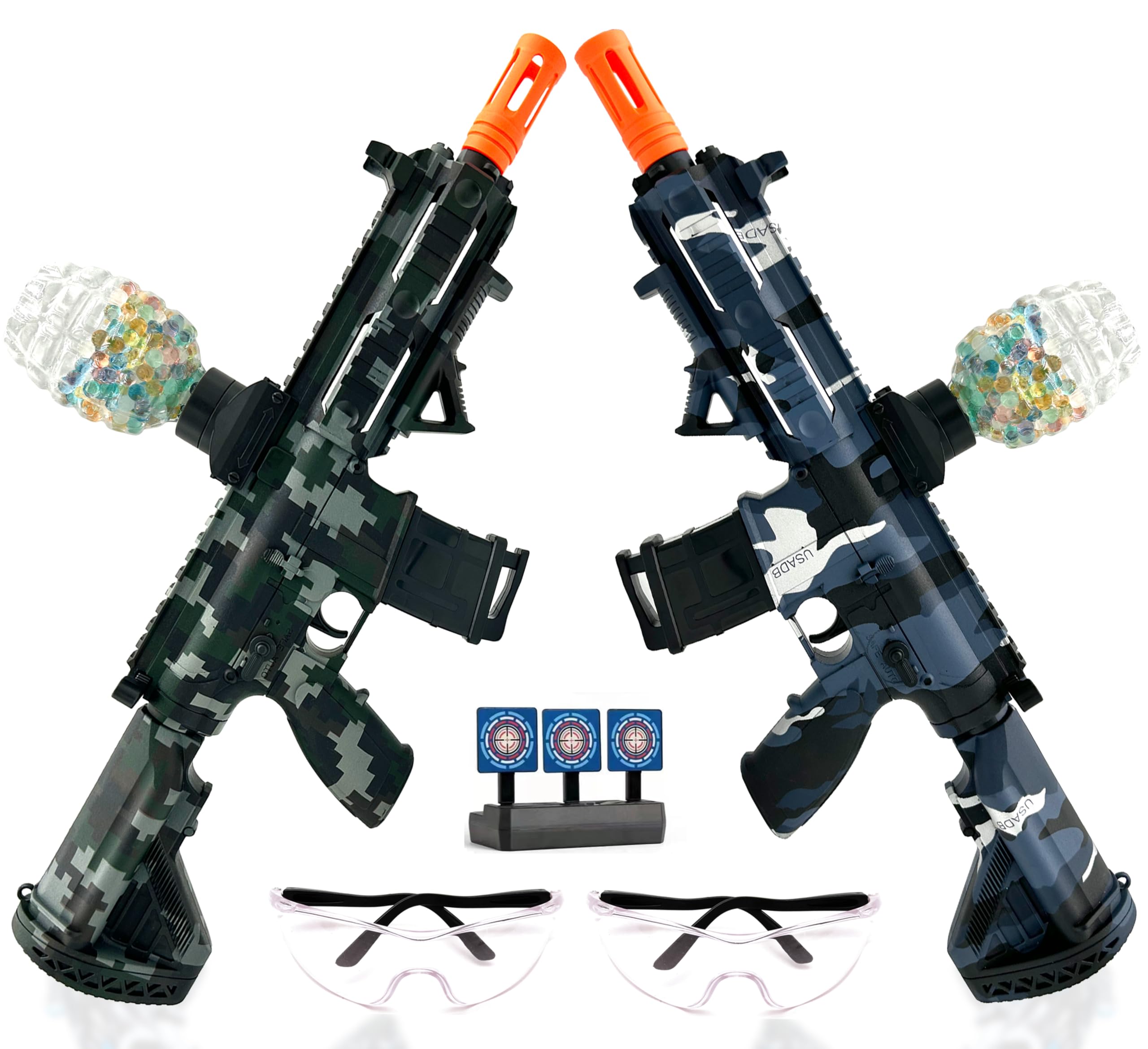 2 Set Electric Gel Ball Blaster Toy Gun, Orby with Gel Ball Blaster, Rechargeable Battery Powered Kit for Team Game- Ages 14+