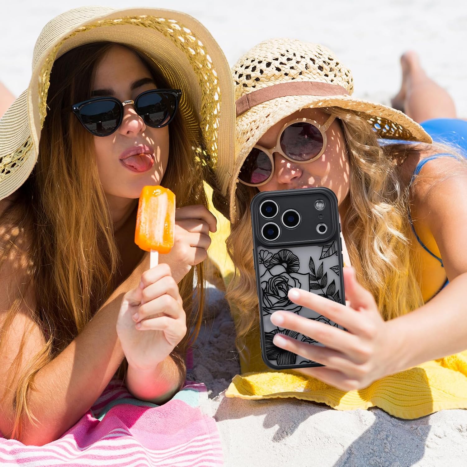 XIZYO for iPhone 17 Pro Max Case, Floral Rose Cute Phone Case for Women Girls Aesthetic Pattern Print Slim TPU Bumper Shockproof Protective Cover for iPhone 17 Pro Max 6.9 Inch, Black - Image 6