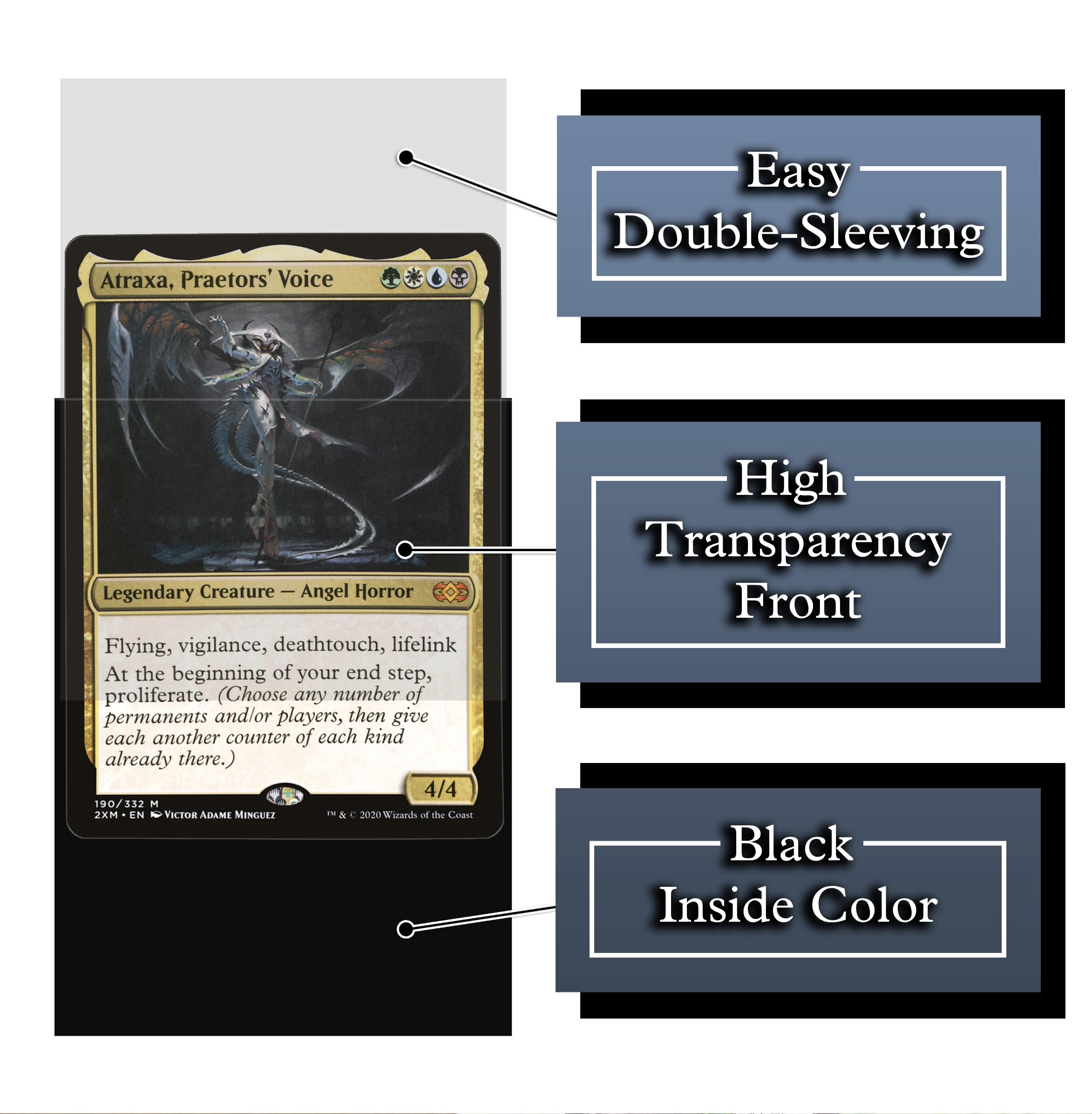 Amazon.com: Angel Horror Card Game Sleeves - 102 Pack Textured Back -  Perfect for MTG Atraxa Praetor's Voice Commander - Custom Art Sleeves for Magic  The Gathering and Other Trading Card Games :