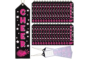 Cheer Awards - 100Pcs 8"x2" Award Ribbons with Event Card and String Cheer Medal Ribbons