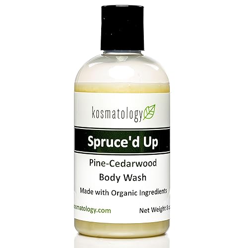 kosmatology Spruce'd Up (Pine-Cedarwood-Canela) Gel de baño orgánico para hombre, 8 onzas líquidas