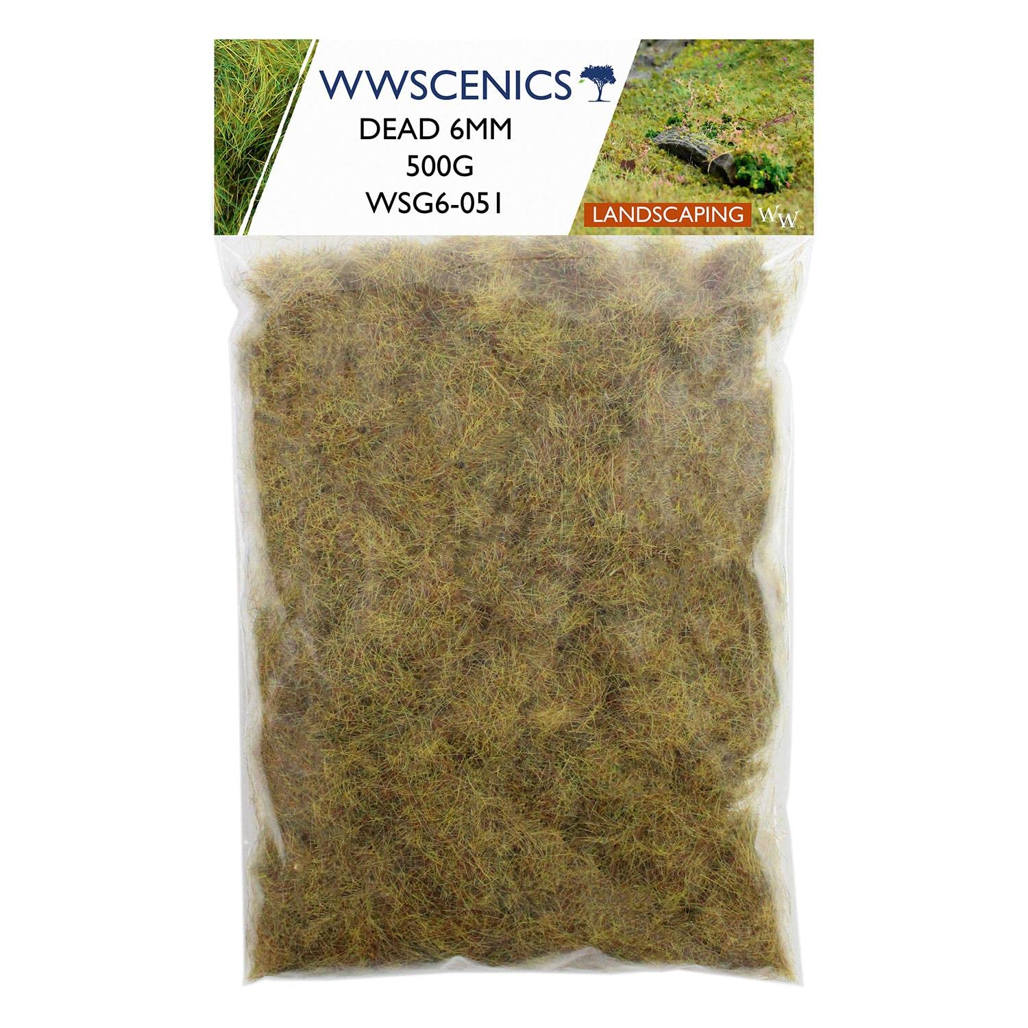 WWS War World Scenics WWScenics | 6mm Abgestorbene Statische Grasfasern | 500g | WSG6-051 | Streugras für Modellbahn und Modellbau