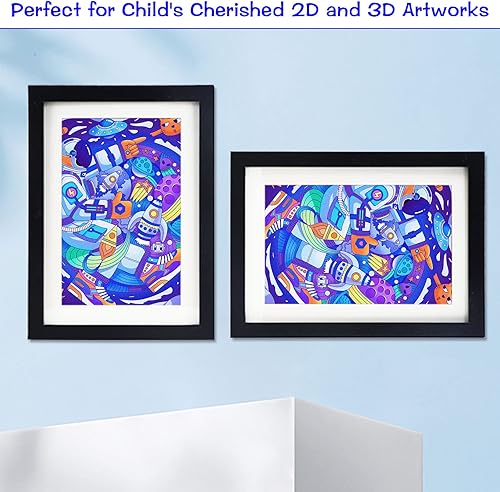 Miniatura 3 de Marco de arte para niños, marco de fotos con soporte de escritorio con apertura frontal, marcos de obras de arte para niños, marcos de fotos A4