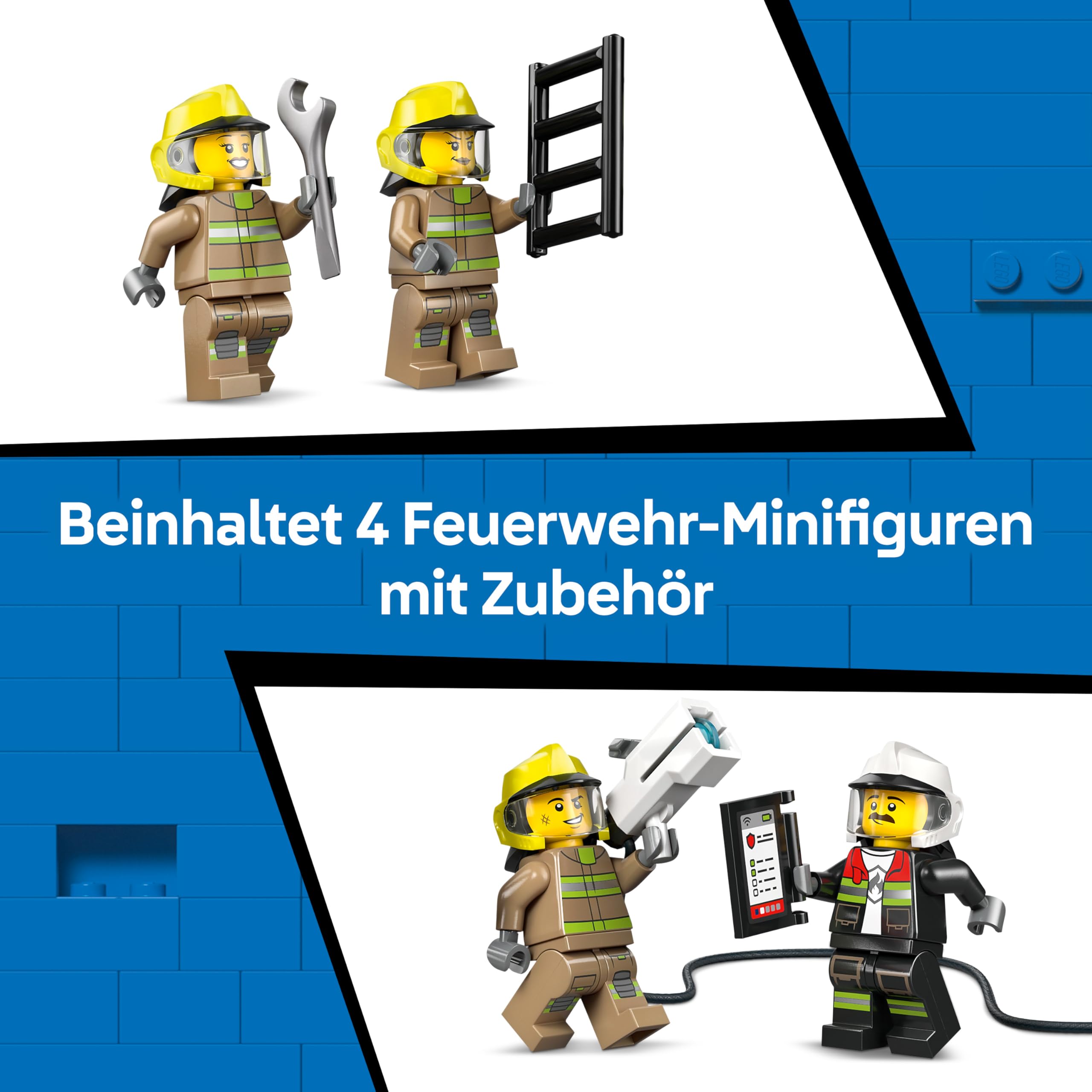 LEGO City Flughafenlöschfahrzeug - Spielzeug Einsatzfahrzeug - Modellbau mit 4 Feuerwehr Minifiguren - Geburtstagsgeschenk für Jungen ab 7 Jahren und Technikfans - 60499