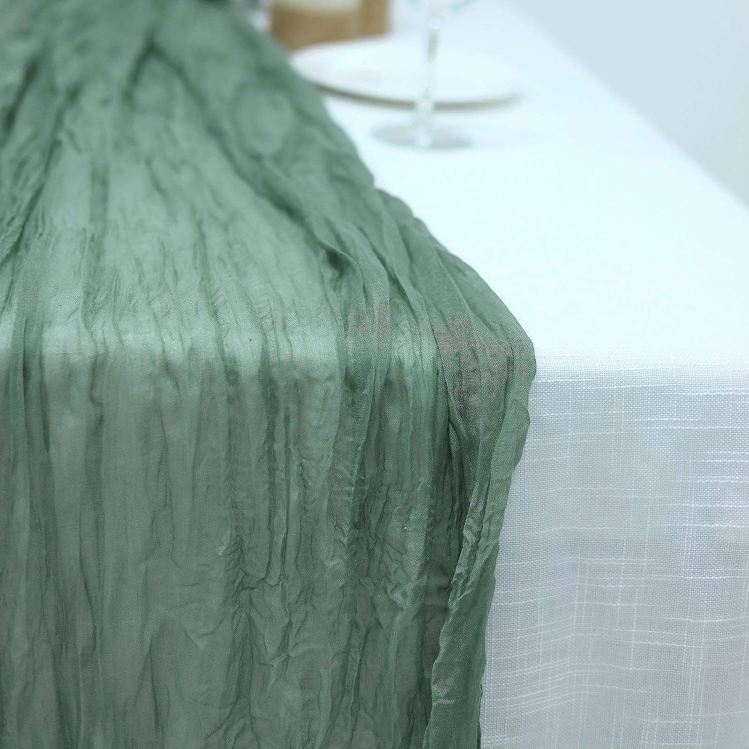 Efavormart 10FT Dusty Sage Cheesecloth Table Runner, Gauze Fabric Boho Wedding Arbor Decor : Home & Kitchen