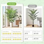 Artificial Areca Palm Tree 5FT Artificial Tree Outdoor Fake Majesty Palm Plant with White Tall Planter Faux Tropical Palm Trees for Indoor Outdoor House Living Room Patio Office Home Decor