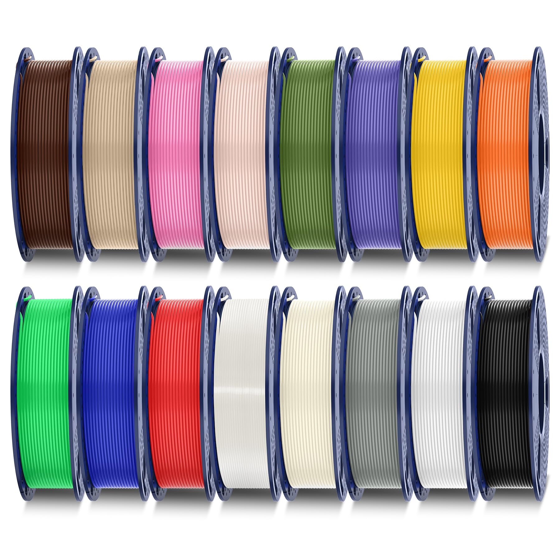 SUNLU Bundle 16 Colori Filamento PLA Plus, Filamento PLA+ Multicolore per Stampanti 3D 1.75mm, Confezionato Singolarmente Sottovuoto, 0.25kg/Bobina, Totale 4kg, 16 Bobine​