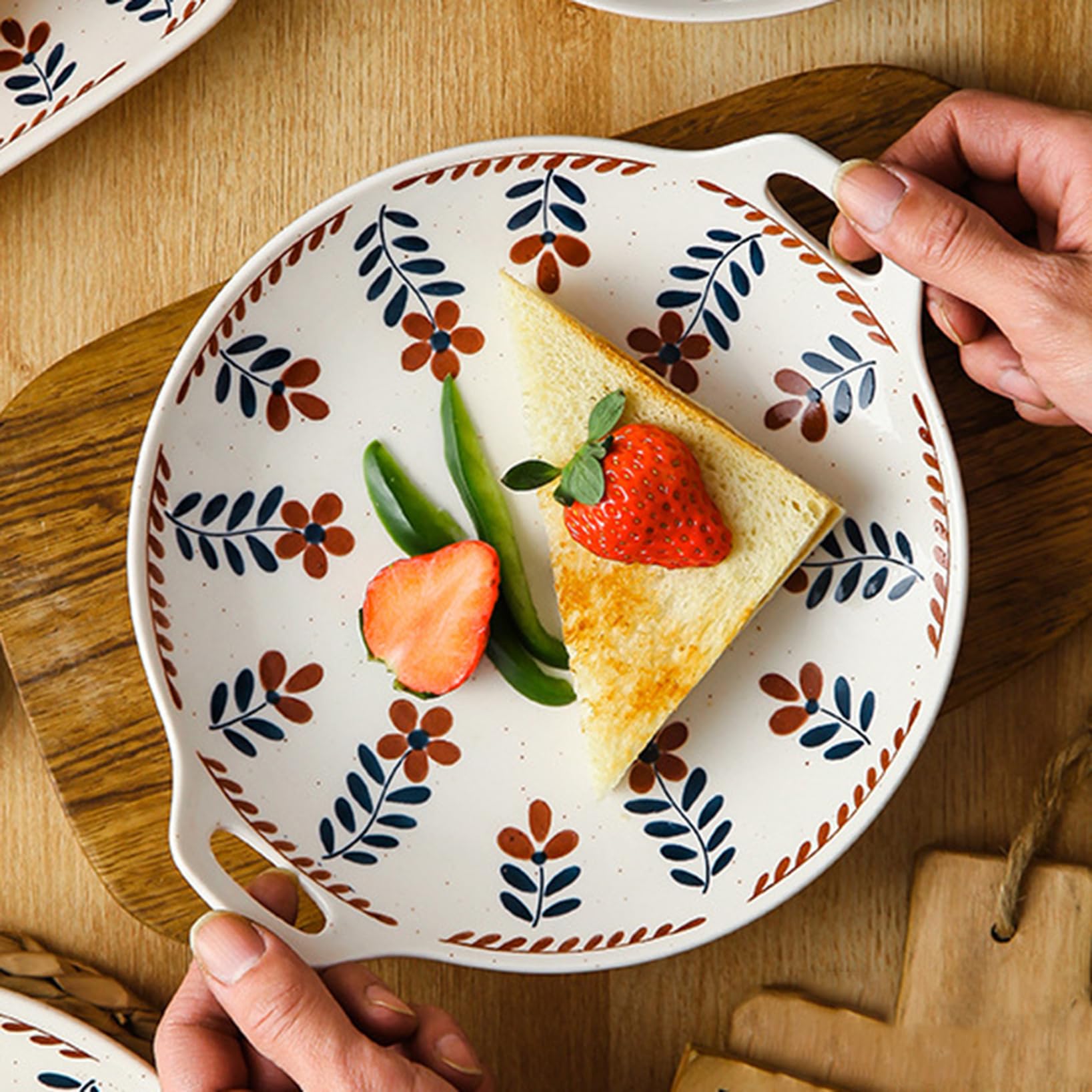 Amazon.co.jp: [ロトンシハイ] 花柄 お皿 パスタ カレー 陶器 食器