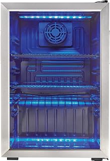 DBC026A1BSSDB 95 Can Beverage Center, 2.6 Cu.Ft Refrigerator for Basement, Dining, Living Room, Drink Cooler Perfect for Beer, Pop, Water, Black/Stainless-Steel