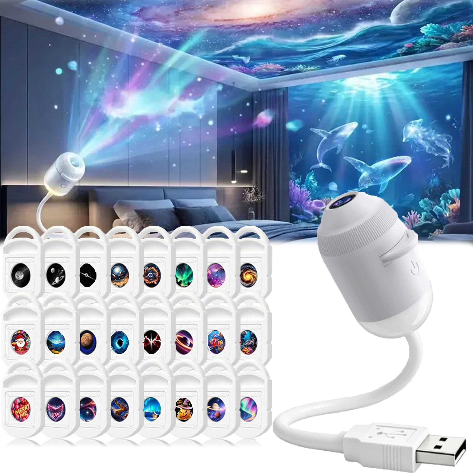 veilleuse hd holographique projecteur