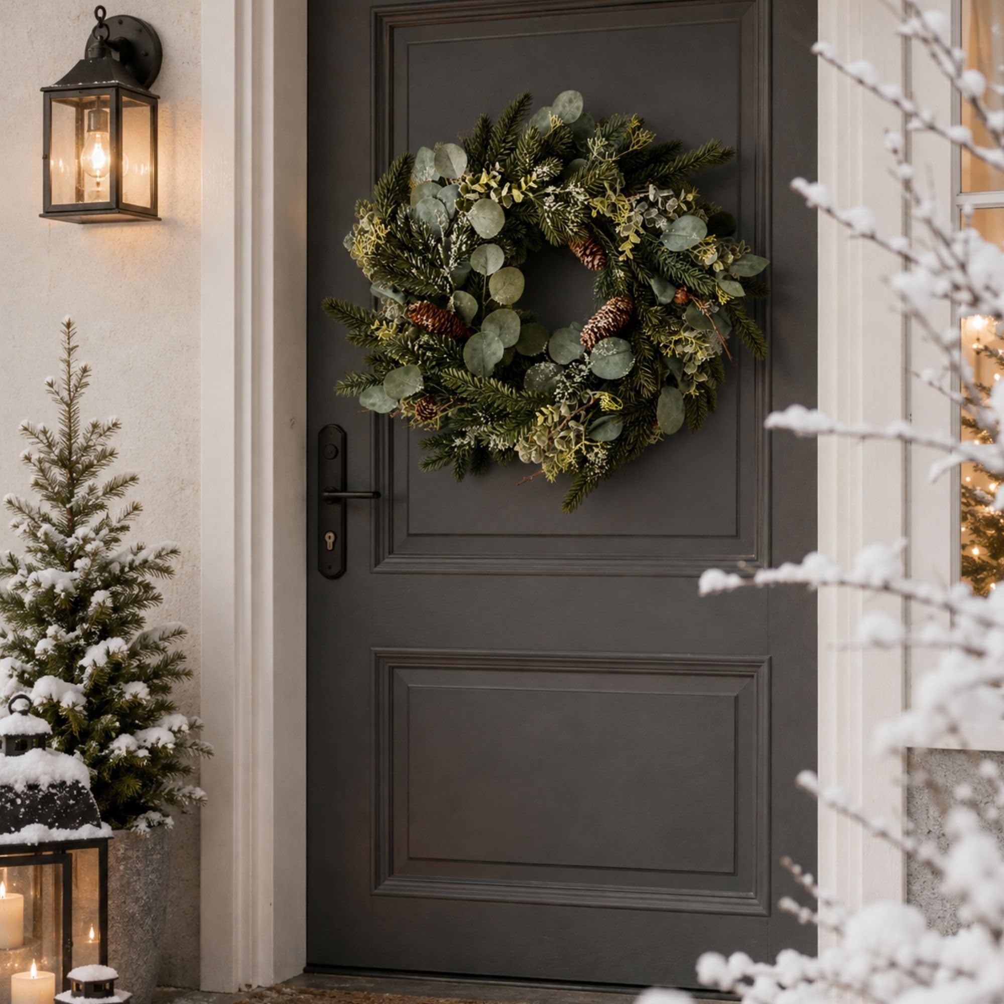 Weihnachtskranz Türkranz künstlich, Adventskranz wie echt, ∅70cm