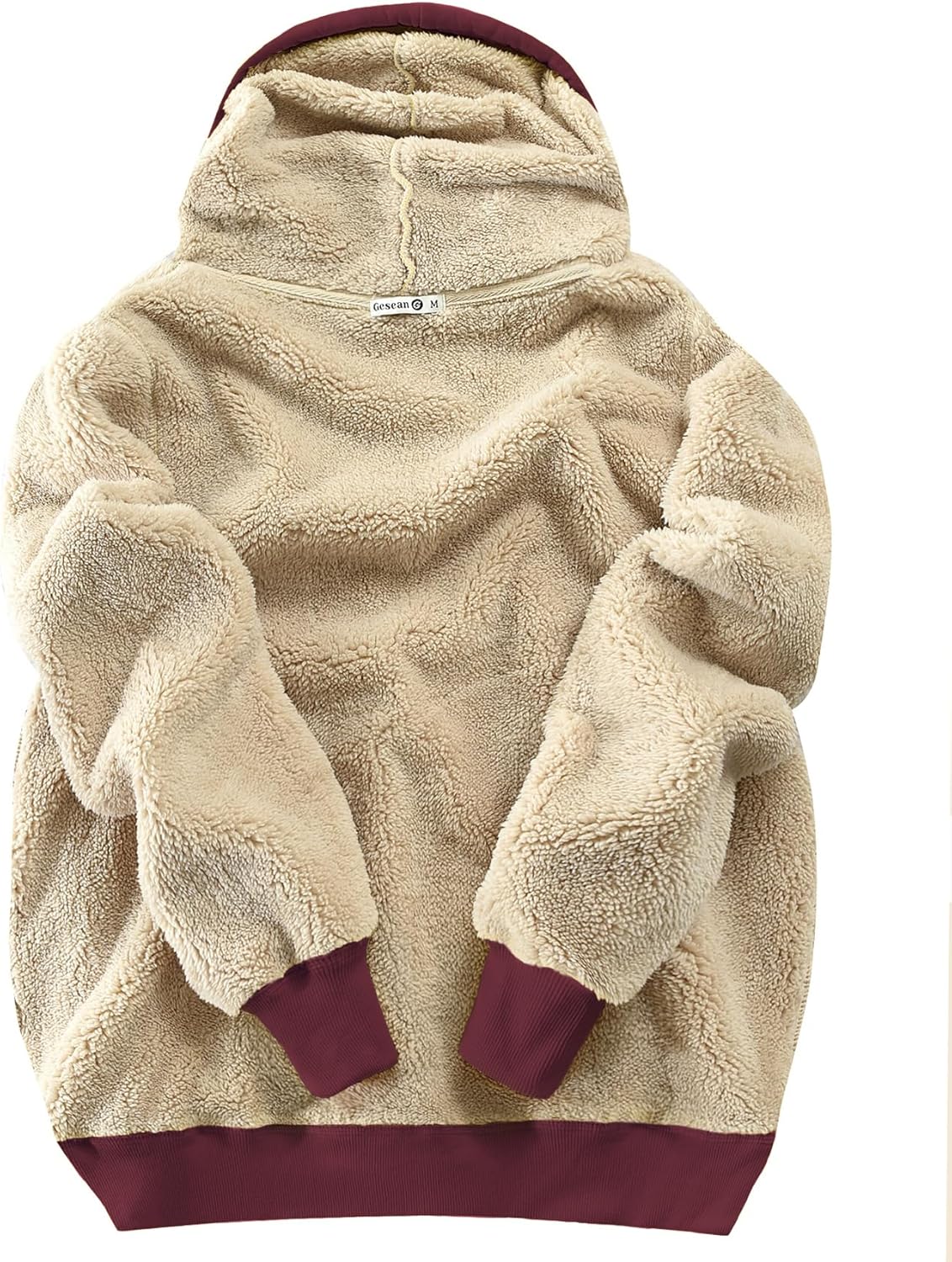 Gesean Women's Sherpa Lined Cotton Pullover Sweatshirts Fleece Hoodies Kangaroo Hooded Pocket for Women - Image 3