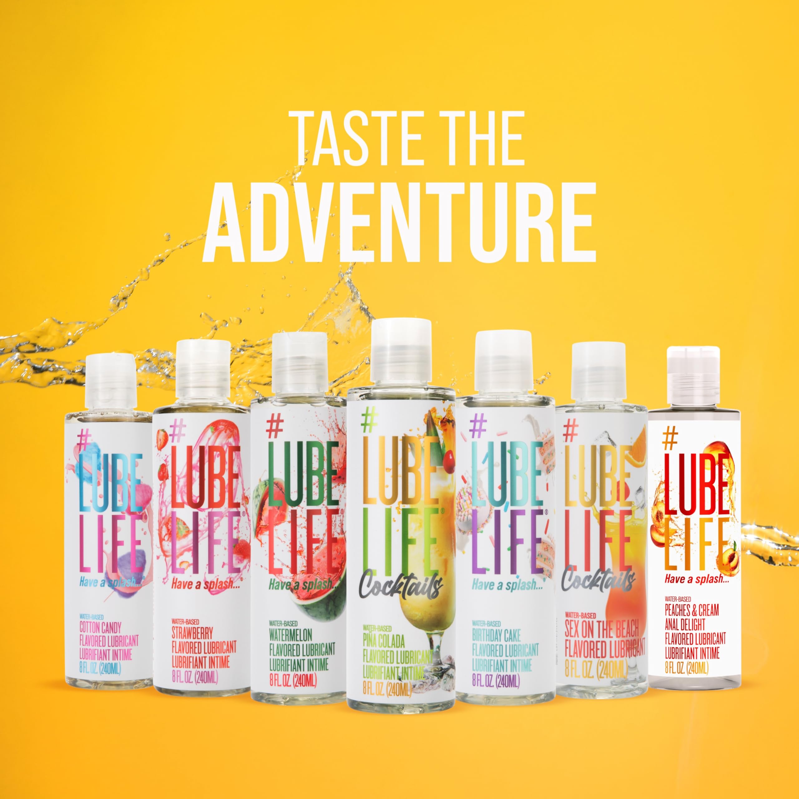 LubeLife Water-Based  Flavored Lubricant, Personal Lube for Men, Women and Couples, Made Without Added Sugar, 8 Fl Oz: Piña Colada