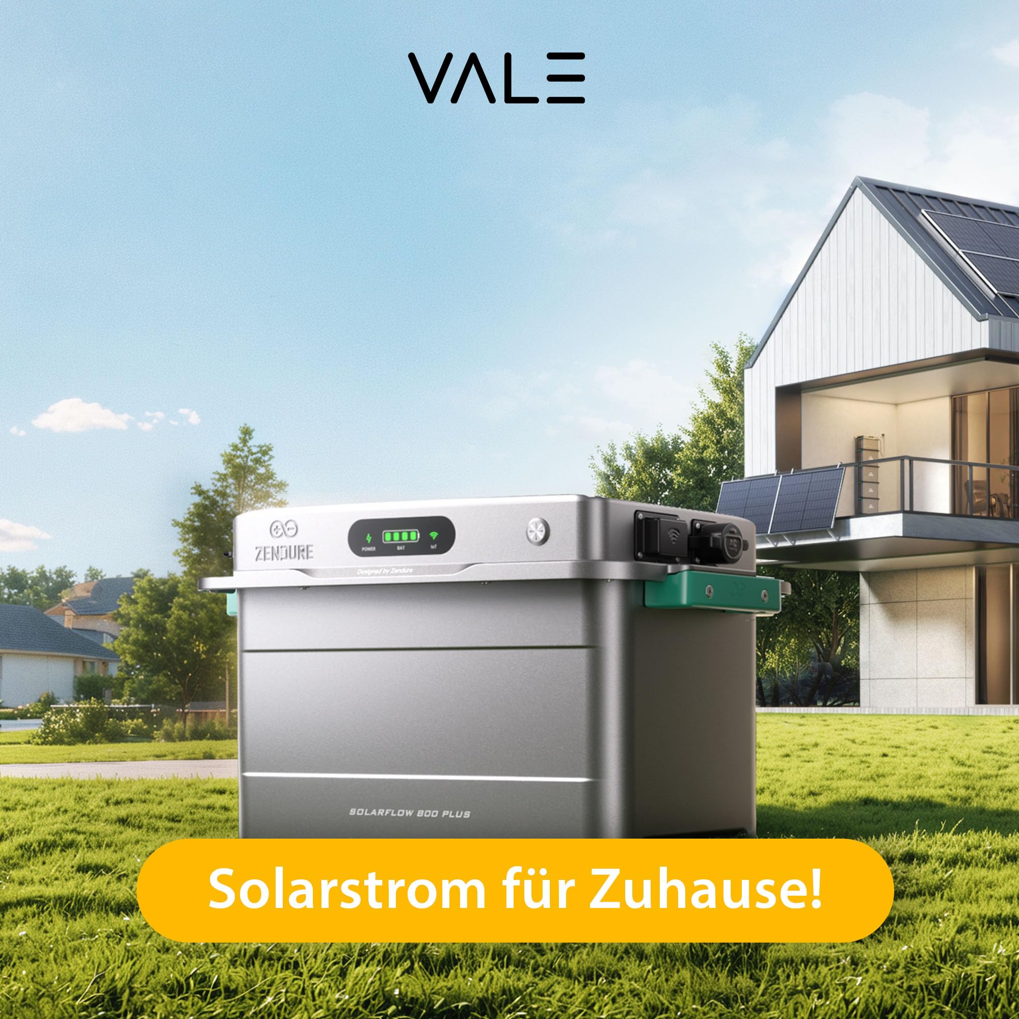Zendure SolarFlow 800 Plus Balkonkraftwerk - 1920 Wh, 2x 450 Wp bifazial