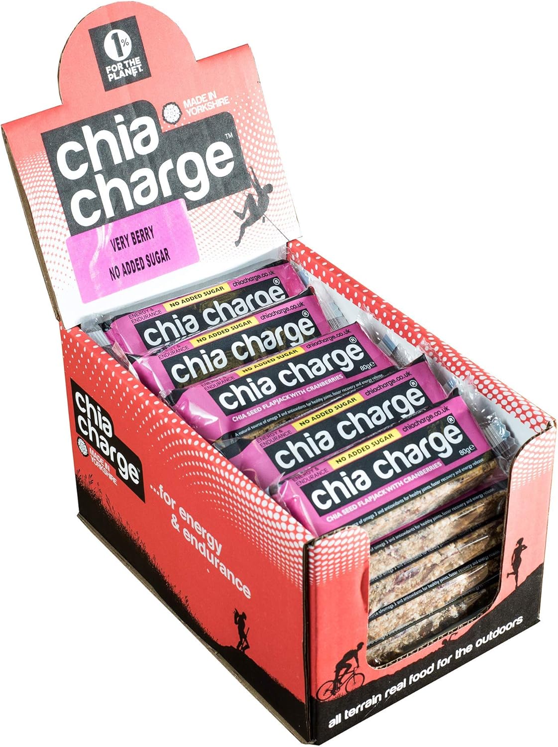 Chia Charge 20 Big Flapjack Pack Energy Bar Healthy Snack Bar