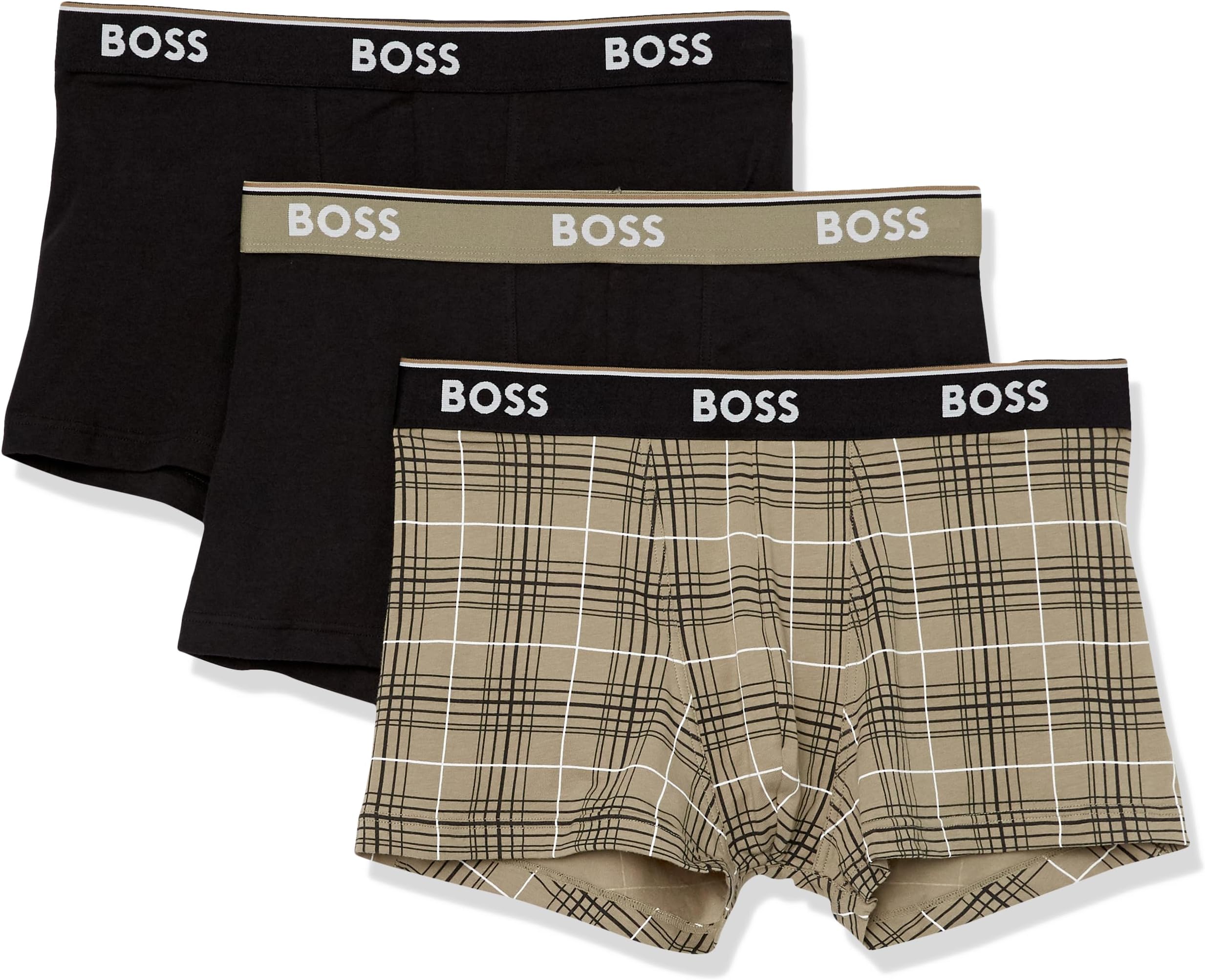 Men's 3-Pack Multi Design Bold Logo Trunks