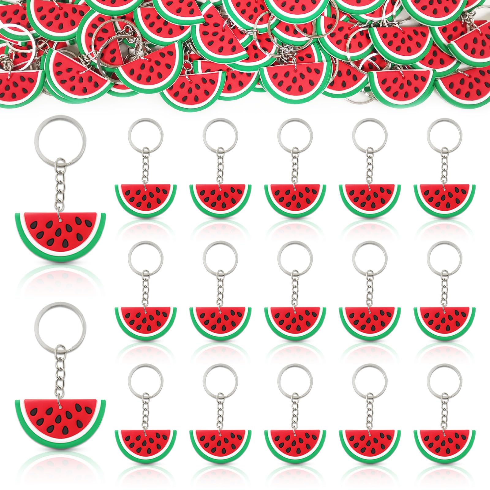 CiciBear 24 Pack Watermelon Keychains Party Decoration for Guests, Watermelon Themed Party, Baby Shower, School Party, Kids Birthday