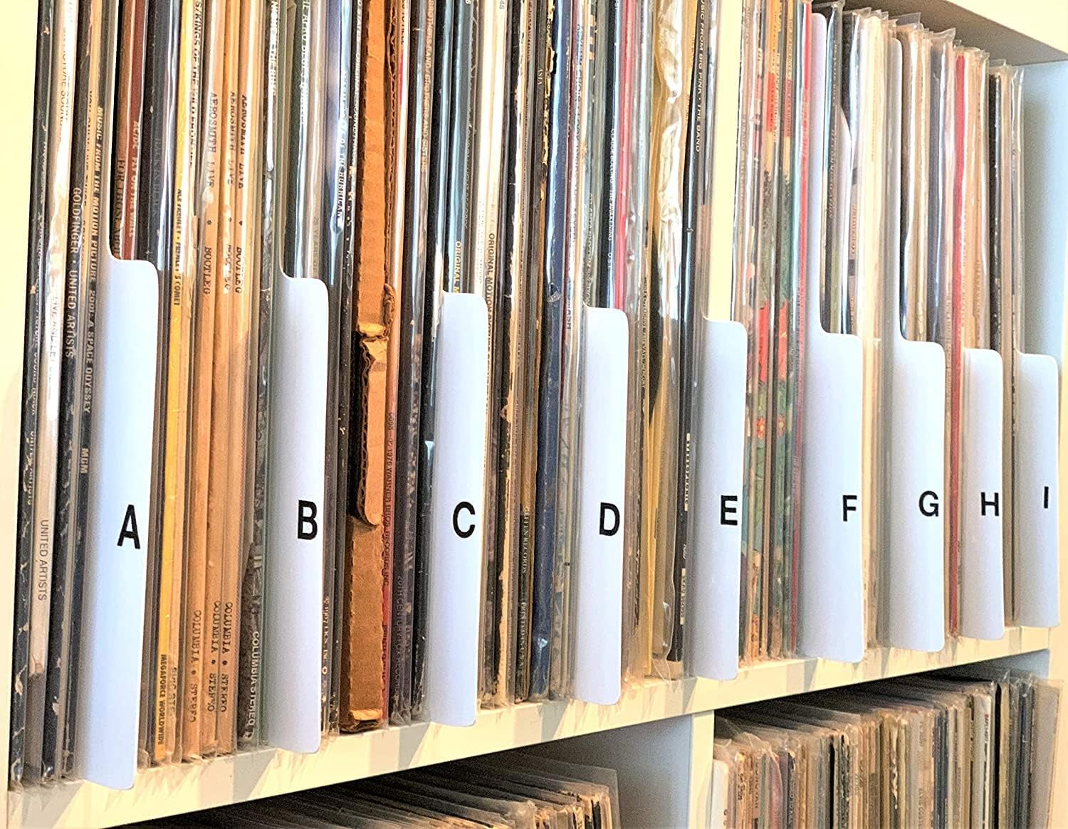DIY Kit [Do-it-Yourself] A to Z White LP Vinyl Record Dividers [12-inch Bottom Tabbed] Index 12-inch 33 RPM 33rpm 33s Album Organizers/Organization A-Z Alphabetize Alphabet Alphabetical Cards
