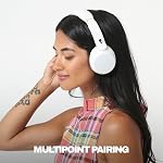 Skullcandy Icon 180 Wireless On-Ear Bluetooth Headphones, Up to 50 Hours Battery, Lightweight and Travel Ready, Secure Fit, Sweat and Water Resistant, Microphone iPhone Android - Bone