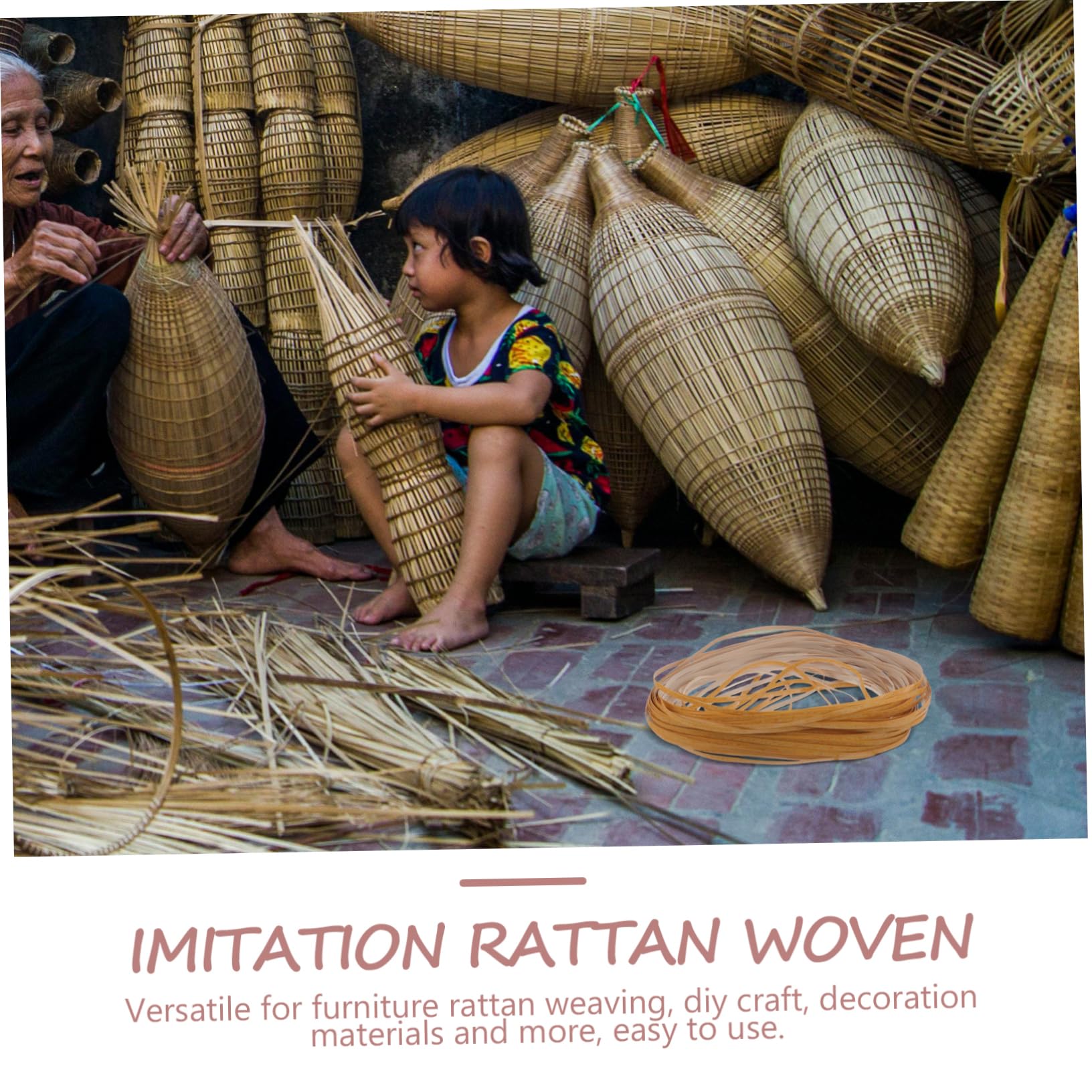1rotolo Striscia per Intrecciare Rattan Imitazione Materiale per Fai da Te e Decorazioni Striscia Resistente e Decorativa per Mobili e Artigianato Perfetta per Lavori Manuali e