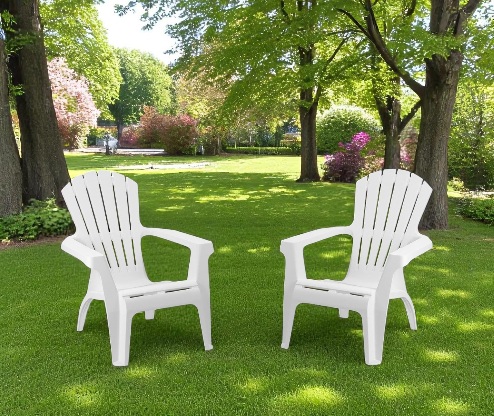 Sedia da Giardino Dolomiti con braccioli, Poltrona Impilabile in Plastica per Esterno, Disponibile in 5 Colori (Bianco)