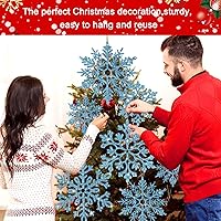 Vista 28 de EIMMBD 8pcs Large Snowflakes Ornaments, Plastic Glitter Snowflakes Hanging, Snowflake Decorations for Christmas Trees Window Door Indoor Outdoor