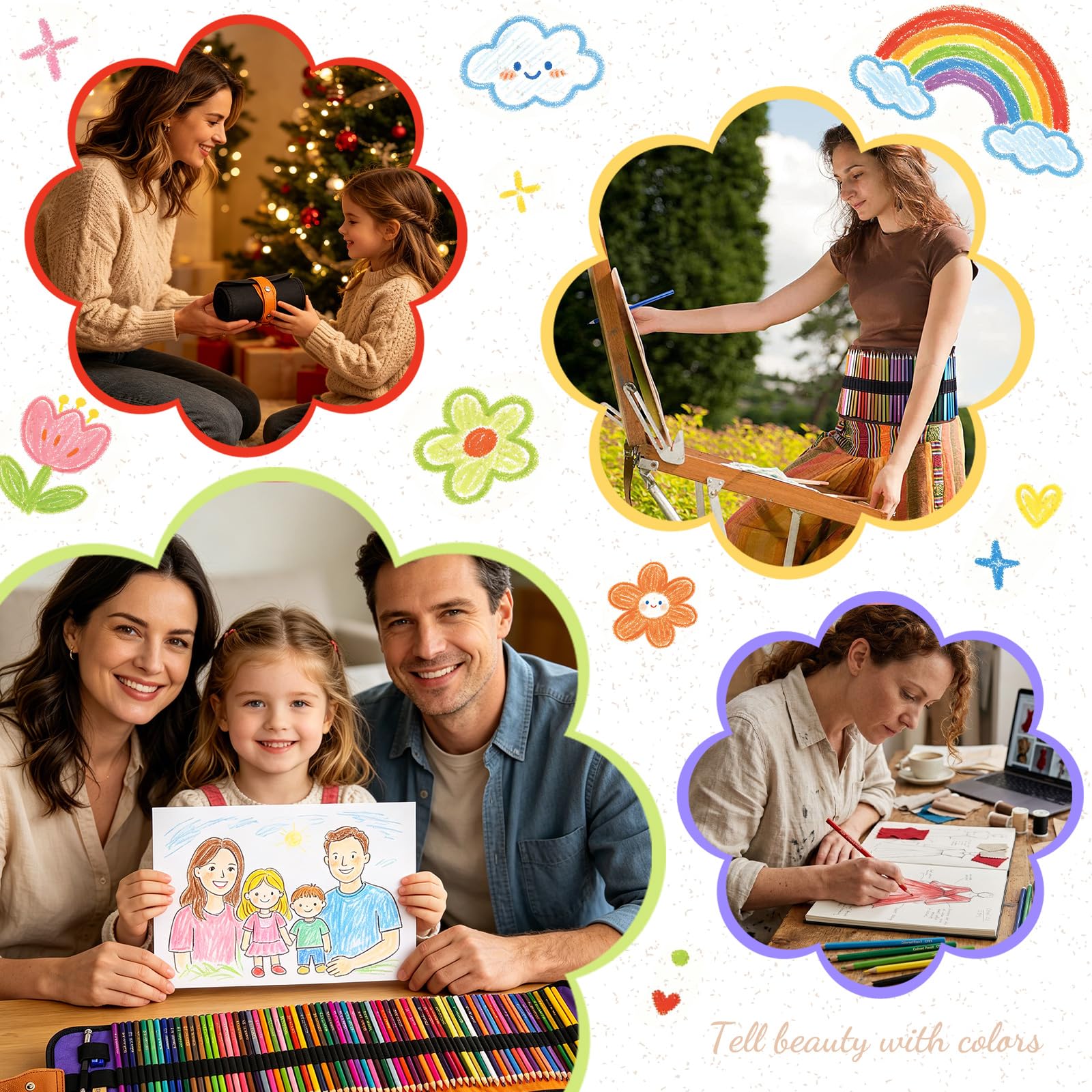 72 Buntstifte Set- Professionelle Buntstifte für Erwachsene und Kinder, Farbstifte Perfekt für Künstler Skizze Malstifte Set zum Zeichnen Ausmalen