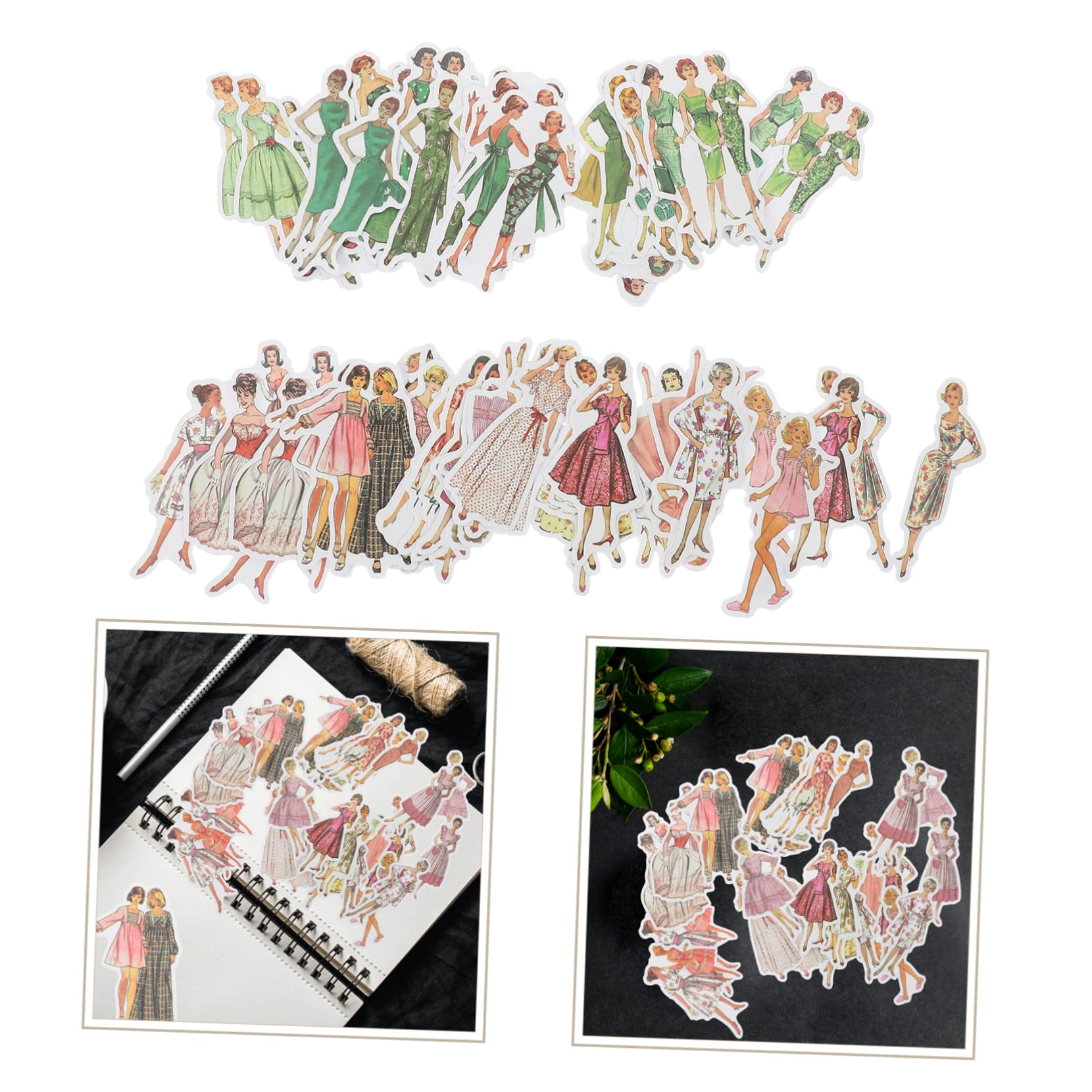 Tofficu 5 Set Di Adesivi Retrò Vintage Con Personaggi Di Persone Adesivi Per Diario Per Diario 100 Personaggi Unici Per Quaderni Album 2 Confezioni * 5