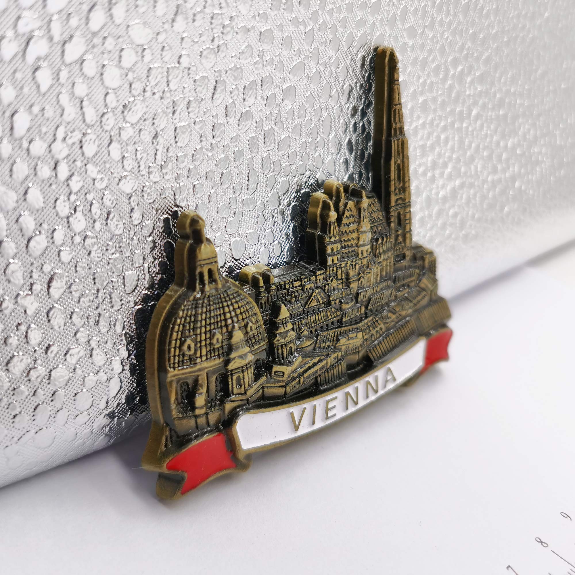 Magnete Frigorifero 3D Vienna, Austria - Souvenir In Metallo Fatto A Mano, Regalo Adesivo Magnetico Per Cucina, Collezione Viaggi